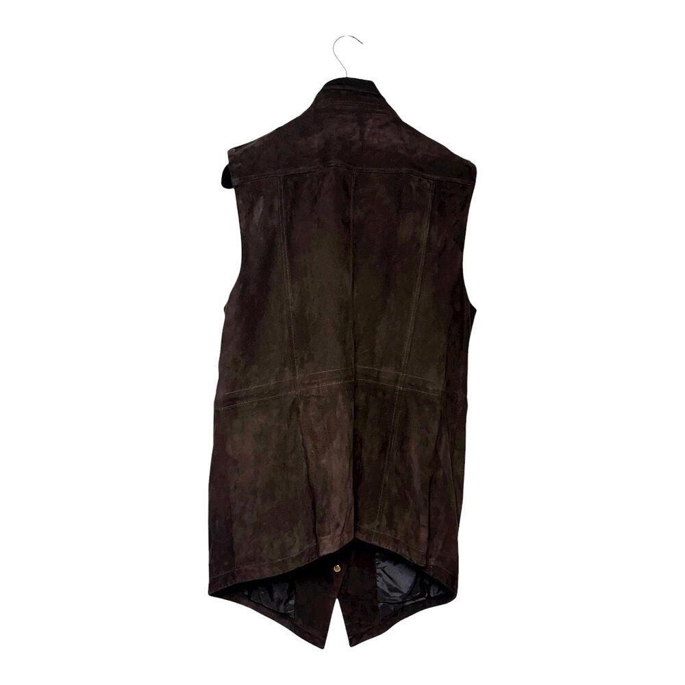 Michael Kors Collection Chocolate Brown Suede Vest Size 14 - Picture 4 of 13